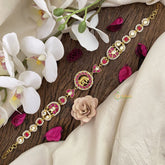 Vriksham Precious Elephant Kundan Jadau Sheeshphool-Red White-J2766